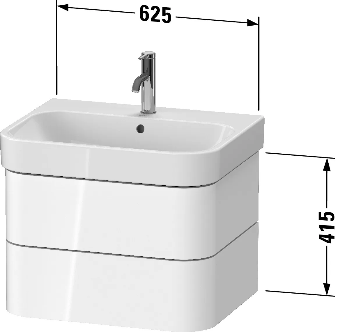 Duravit Waschtischunterschrank wandhängend „Happy D.2 Plus“ 62,5 × 41,5 × 49 cm Leinen Duravit Waschtischunterschrank wandhängend „Happy D.2 Plus“ 62,5 × 41,5 × 49 cm Leinen