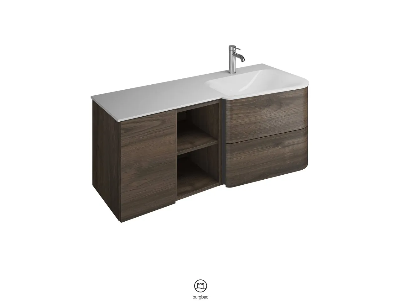 burgbad Badmöbelset „Badu“ Griffleiste, Weiß, in Weiß Matt burgbad Badmöbelset „Badu“ Griffleiste, Weiß, in Weiß Matt