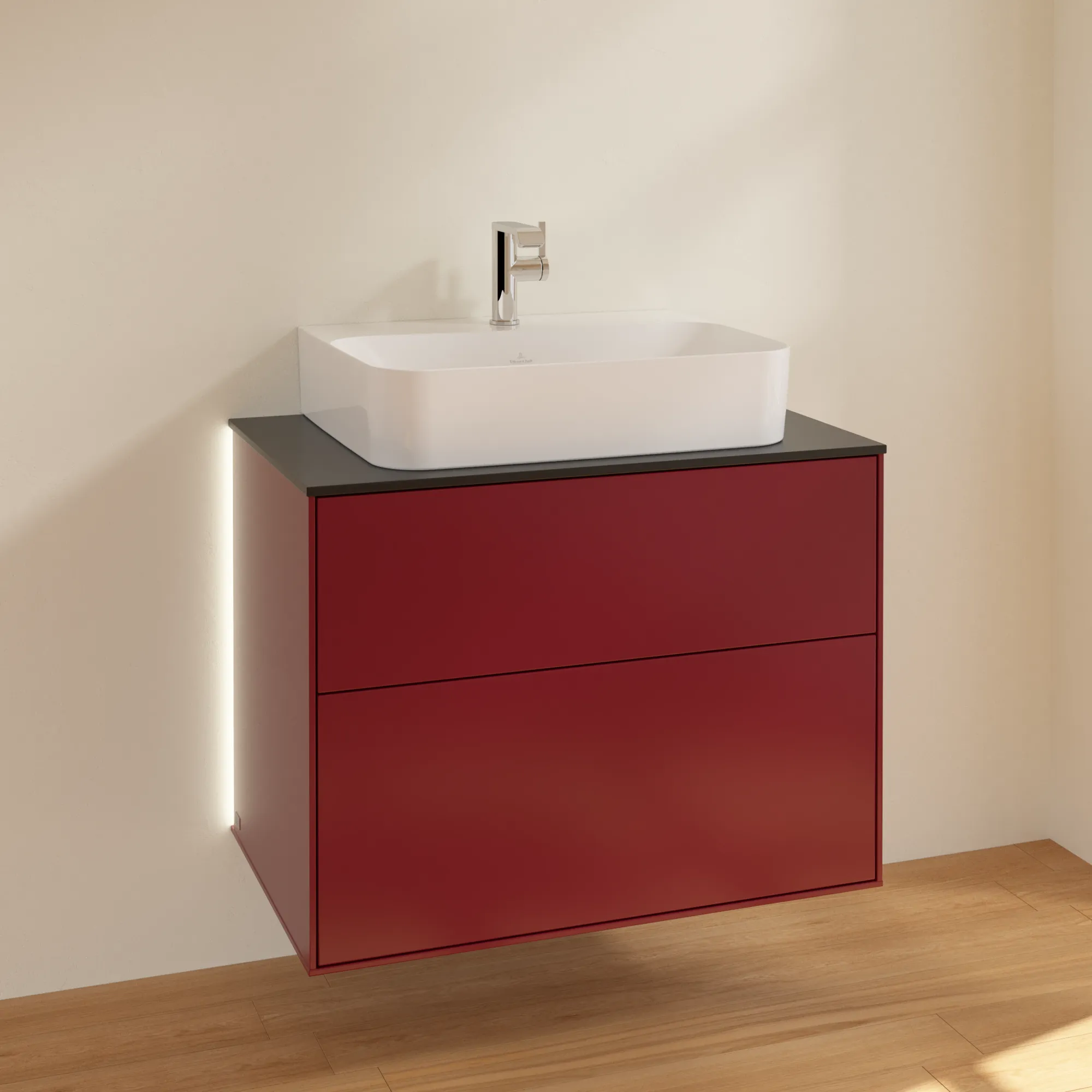 Villeroy & Boch Waschbeckenunterschrank Finion G09, 800x603x501 mm, Peony Matt Lacquer, mit Beleuchtung und Push-to-open Funktion