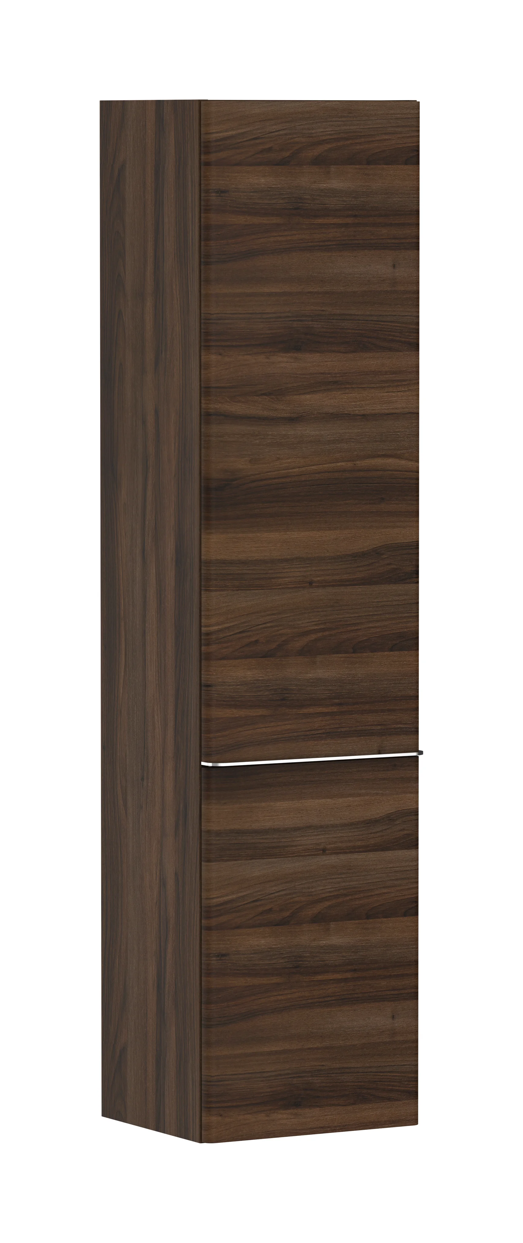 Hansgrohe Xelu Q Hochschrank Nussbaum Dunkel 400x350 mm, Türanschlag links, verchromte Griffe, SoftClose und PushOpen Funktion