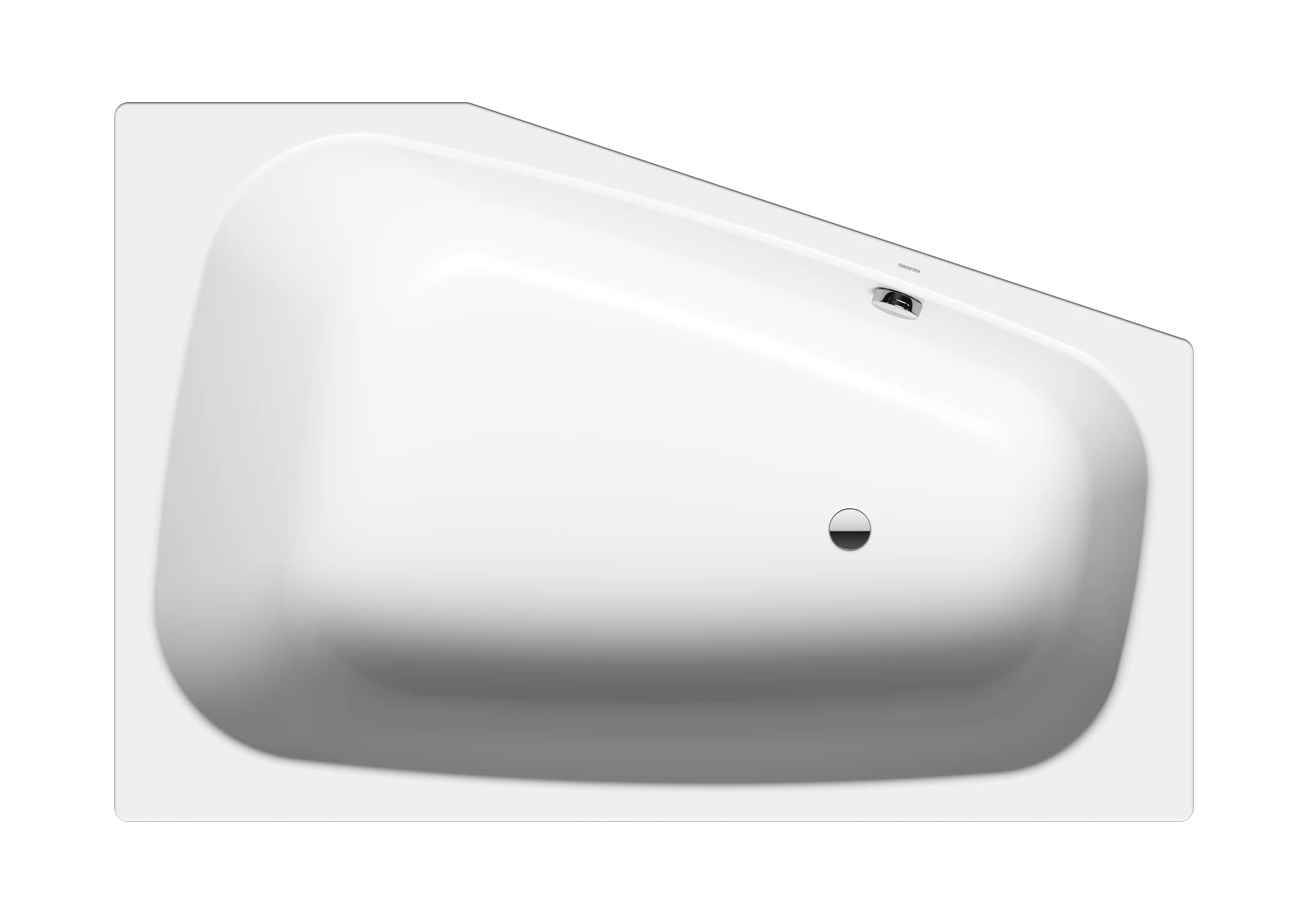 Kaldewei PLAZA DUO LINKS Badewanne, 1800x1200 mm, alpinweiß, Trapezform mit großem Innenraum für verschiedene Badepositionen