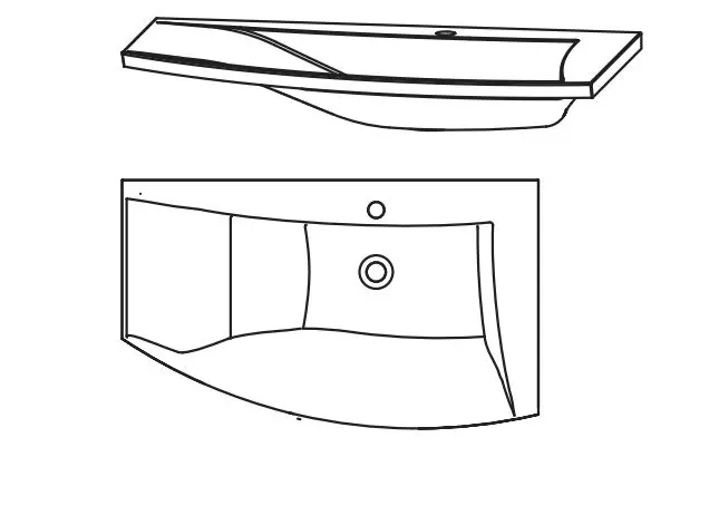Laguna Möbelwaschtisch „Wings“ 906 × 540 × 30 mm