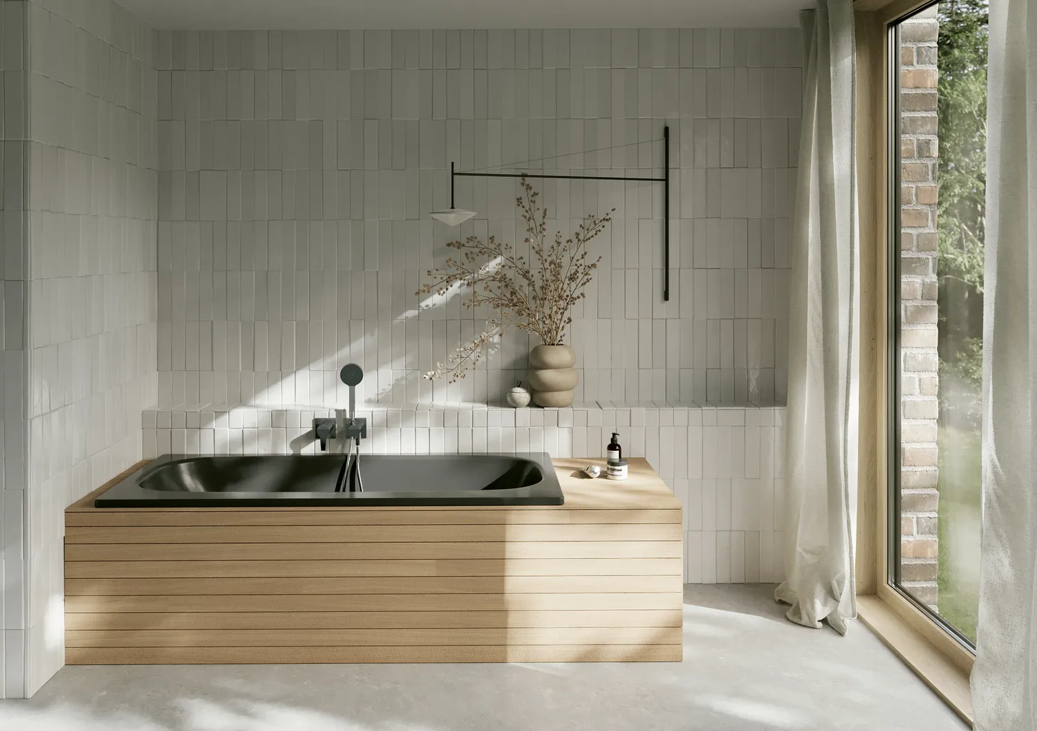 Bette BetteDuett Badewanne Rechteck Ebony 1700x750x420 mm Einbau Unterbau 2-Sitzer glasierter Titan-Stahl