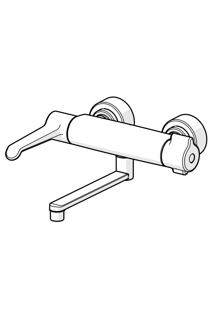 HansaCLINICA Waschtischbatterie HansaCLINICA 0880 Bedienungshebel lang Ausladung 285 mm Chrom HansaCLINICA Waschtischbatterie HansaCLINICA 0880 Bedienungshebel lang Ausladung 285 mm Chrom