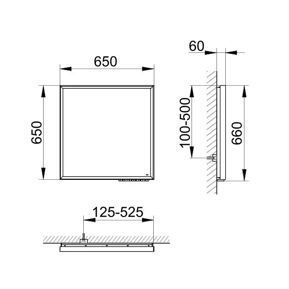 KEUCO Spiegel „Royal Lumos“ in Silber (eloxiert), mit Spiegelheizung 650 × 650 mm KEUCO Spiegel „Royal Lumos“ in Silber (eloxiert), mit Spiegelheizung 650 × 650 mm