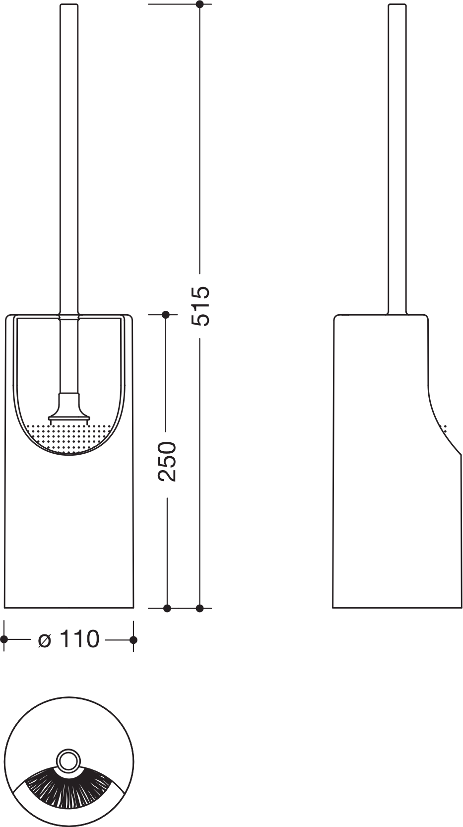 HEWI Toilettenbürstengarnitur „Serie 477“ 11 × 52 cm in Anthrazitgrau