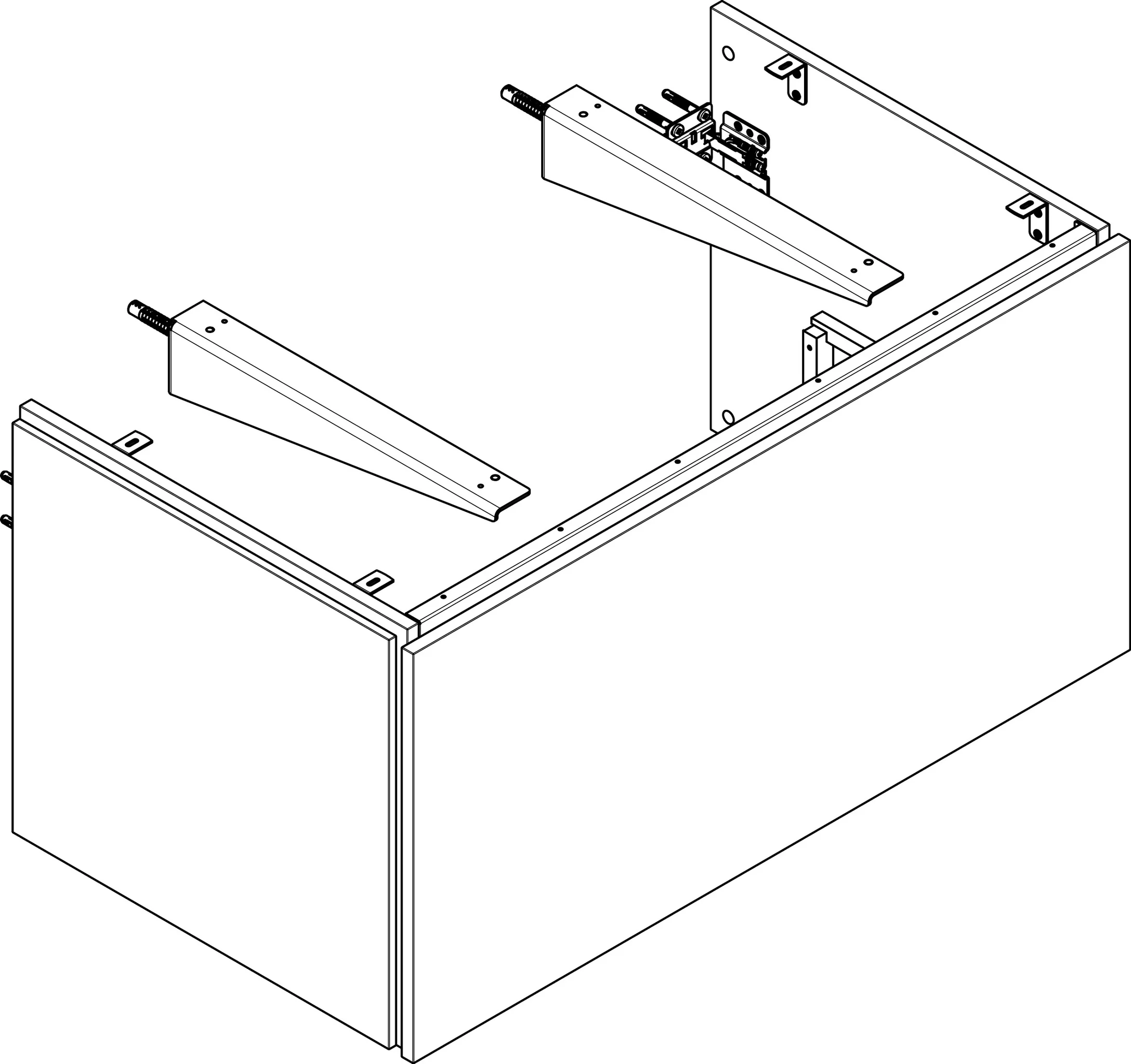 Hansgrohe Xilesa E Waschtischunterschrank, 980x550 mm, 1 Schubkasten, Eiche Kaschmir, Wandmontage, vormontiert
