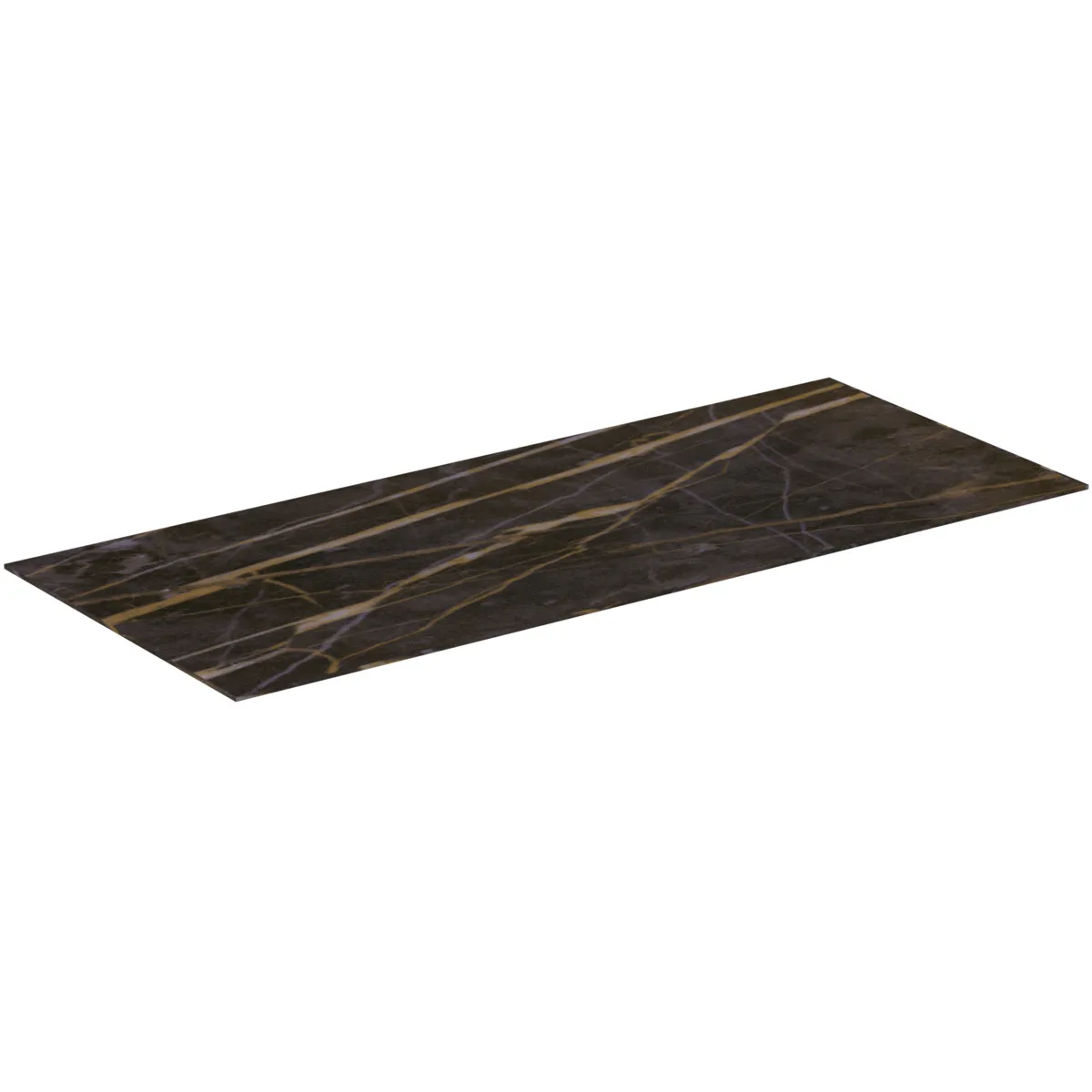Waschtischplatte Conca, aus Keramik, 1202x505x6mm, Marmor Noir Desir
