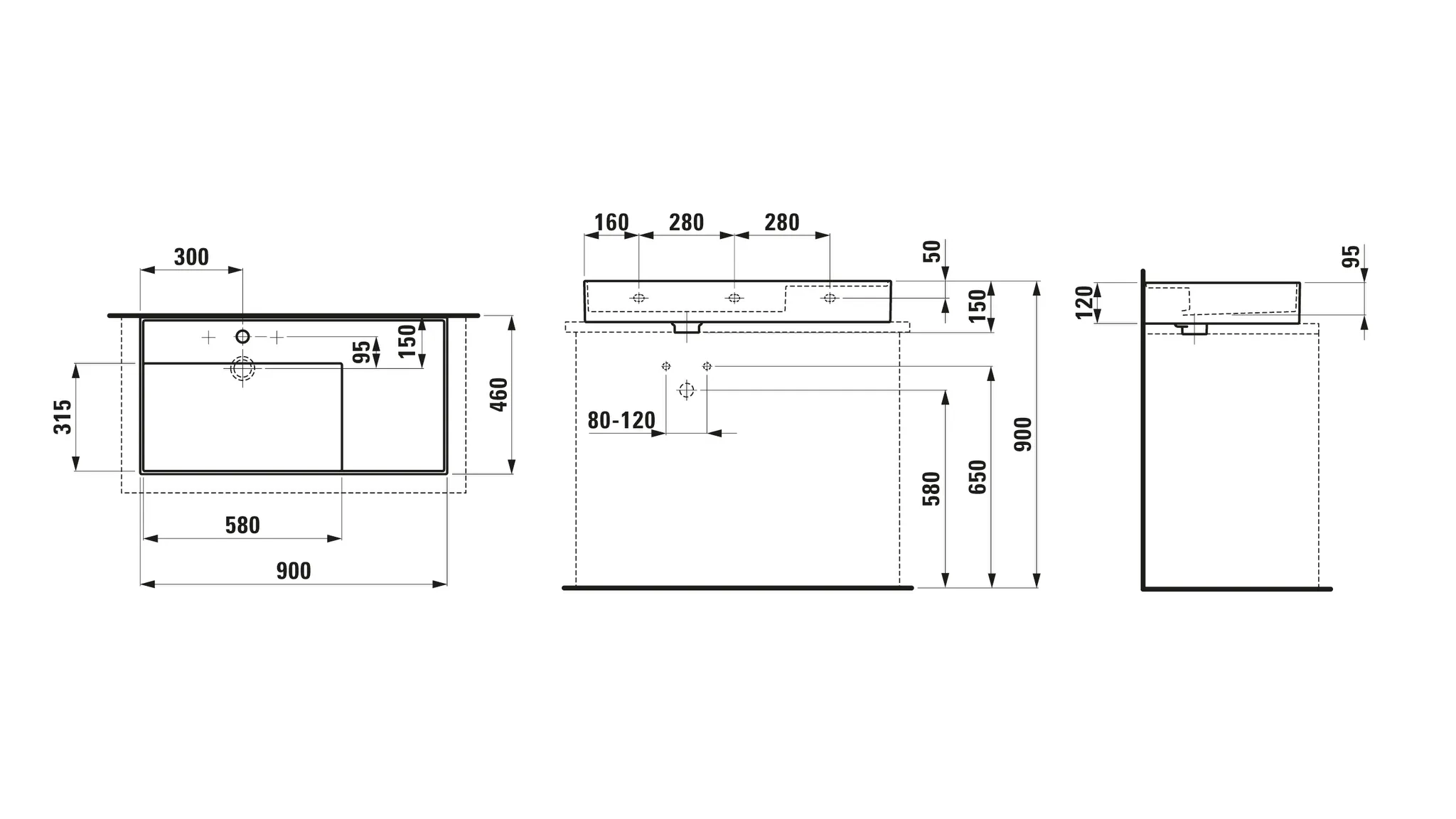 Aufsatzwaschtisch Kartell • 460x900x150 1 Hahnloch ohne Überlauf Ablage rechts weiß Aufsatzwaschtisch Kartell • 460x900x150 1 Hahnloch ohne Überlauf Ablage rechts weiß