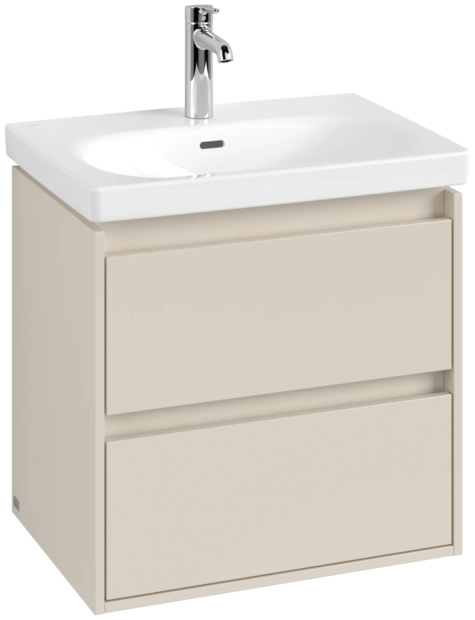 Villeroy & Boch Waschbeckenunterschrank Skyla, Cashmere Grey, 622x596x439 mm, 1 Auszug, 2 Auszüge, mittige Wanneneinbauposition