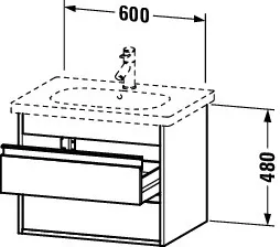 Duravit Waschtischunterschrank wandhängend „Ketho“ 60 × 48 × 45,5 cm in Graphit Matt