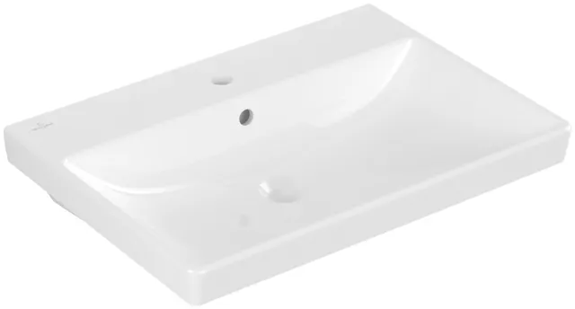 Villeroy & Boch Wandwaschtisch „Avento“ 650 × 470 × 180 mm, für Becken mittig, Hahnlochposition mittig, mit Hahnlochbohrung in Weiß Alpin Villeroy & Boch Wandwaschtisch „Avento“ 650 × 470 × 180 mm, für Becken mittig, Hahnlochposition mittig, mit Hahnlochbohrung in Weiß Alpin