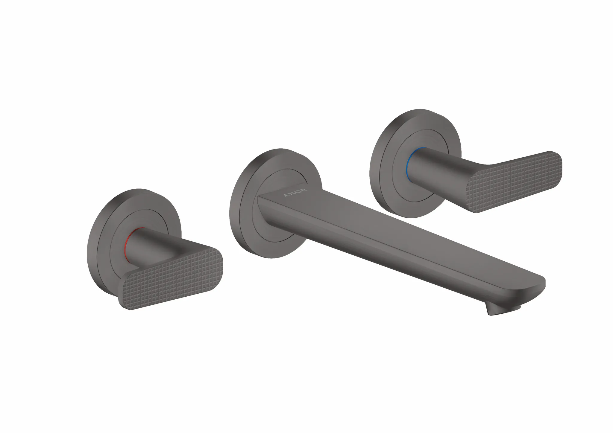 Hansgrohe AXOR Citterio C 3-Loch Waschtischarmatur Unterputz Wandmontage Cubic cut Brushed Black Chrome