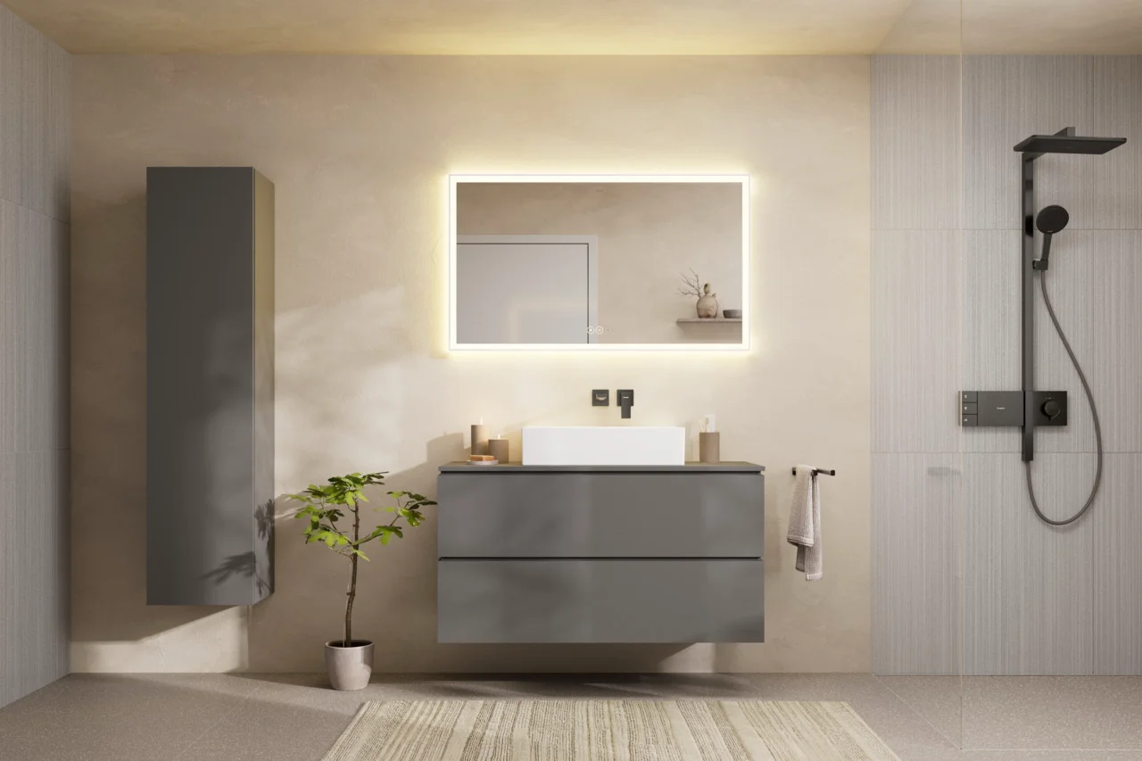 Hansgrohe Xevolos E Aufsatzwaschtisch, Keramik, weiß, 600x480 mm, 140 mm Höhe, ohne Hahnloch und Überlauf