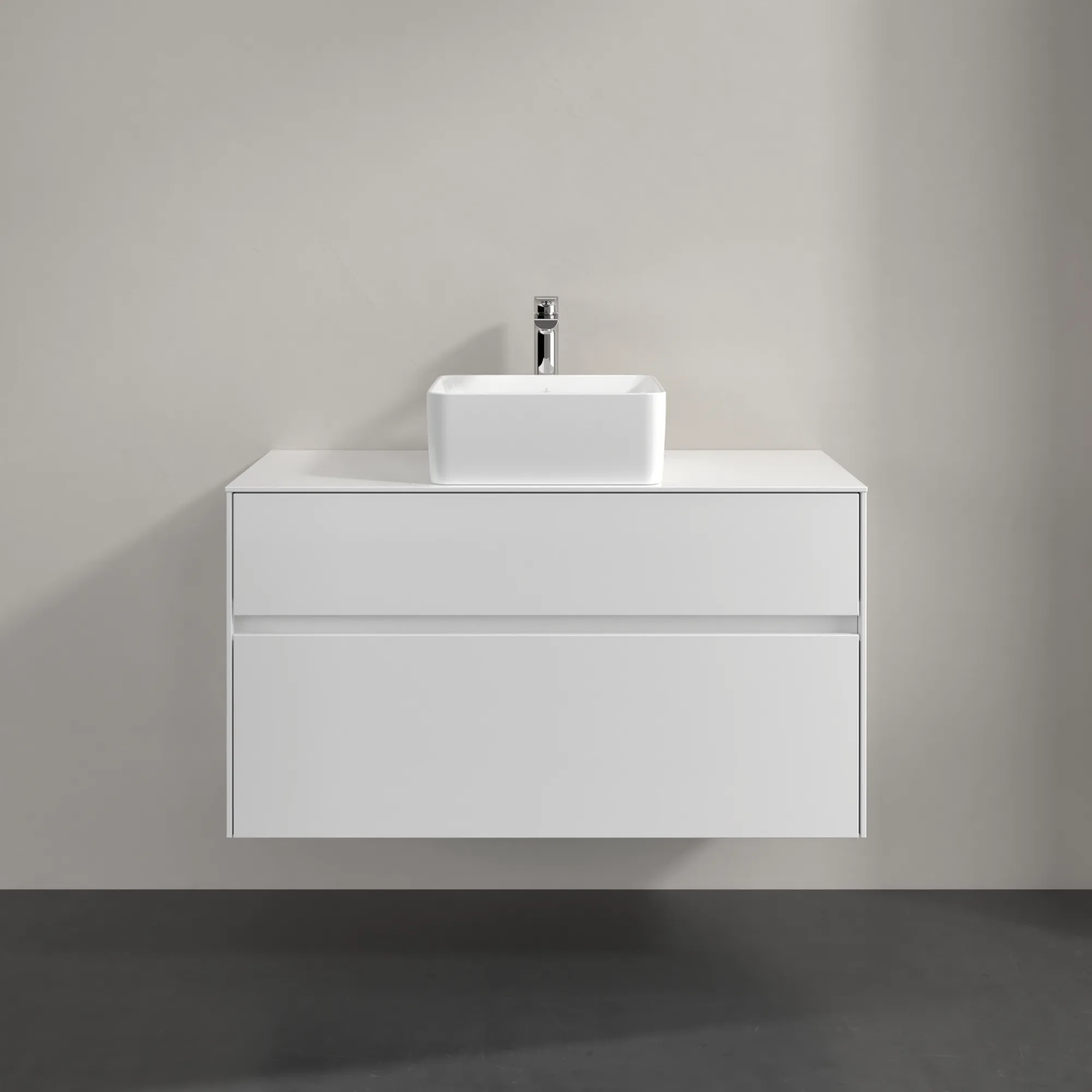 Villeroy & Boch Waschtischunterschrank „Collaro“ 1000 × 548 × 500 mm Glossy White, ohne Beleuchtung, für Becken mittig
