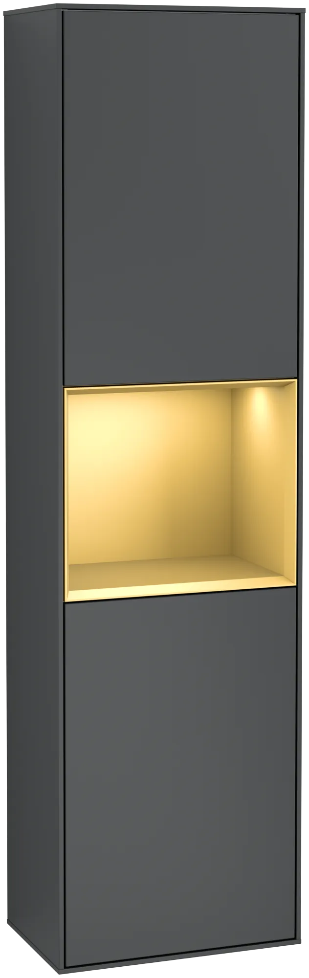 Villeroy & Boch Hochschrank Finion F46, 418x1516x270mm, mit Beleuchtung, Midnight Blue Matt Lacquer / Gold Matt Lacquer