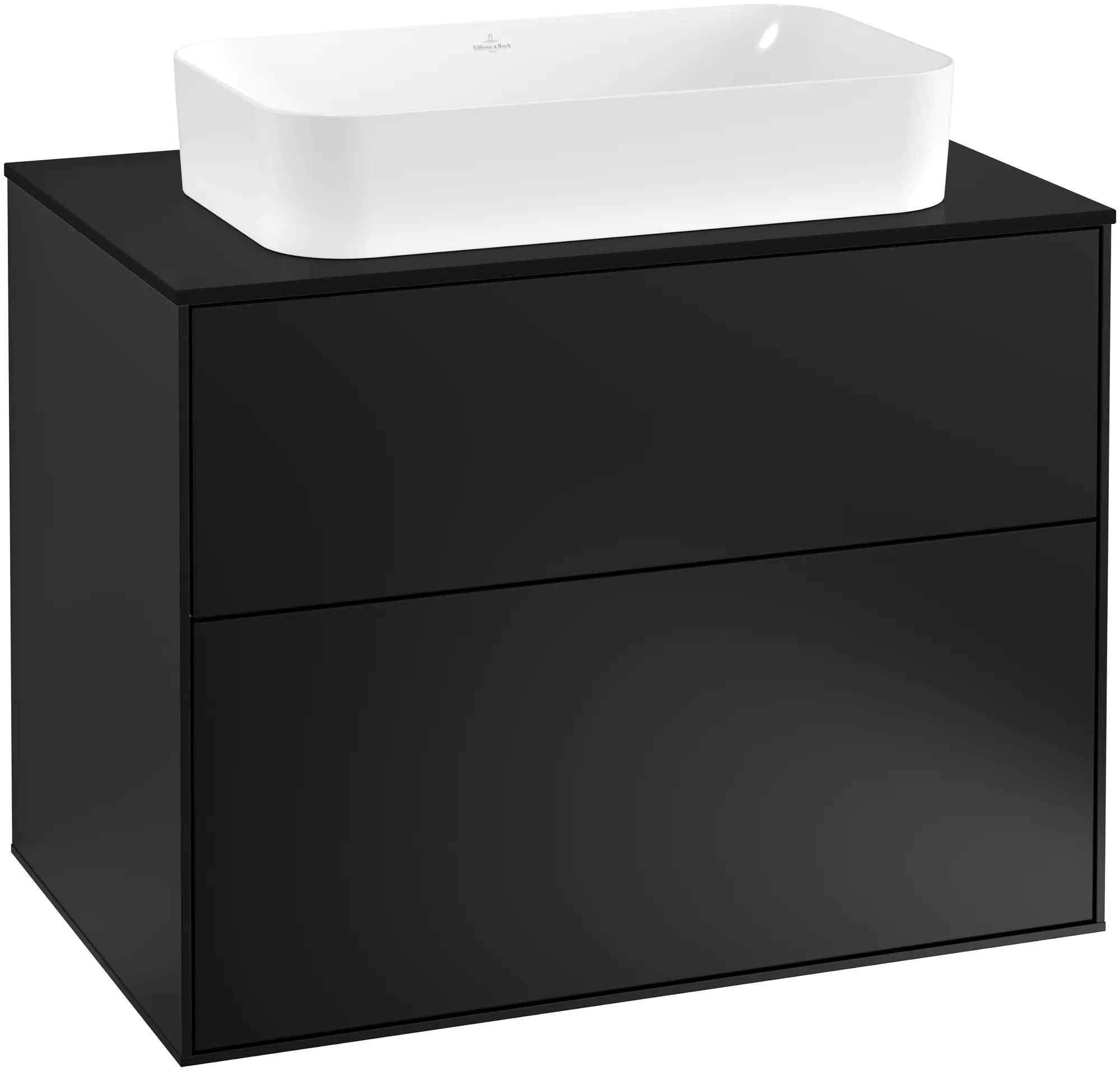Villeroy & Boch Finion Waschbeckenunterschrank G22, 800x603x501mm, Black Matt Lacquer / Glass Black Matt