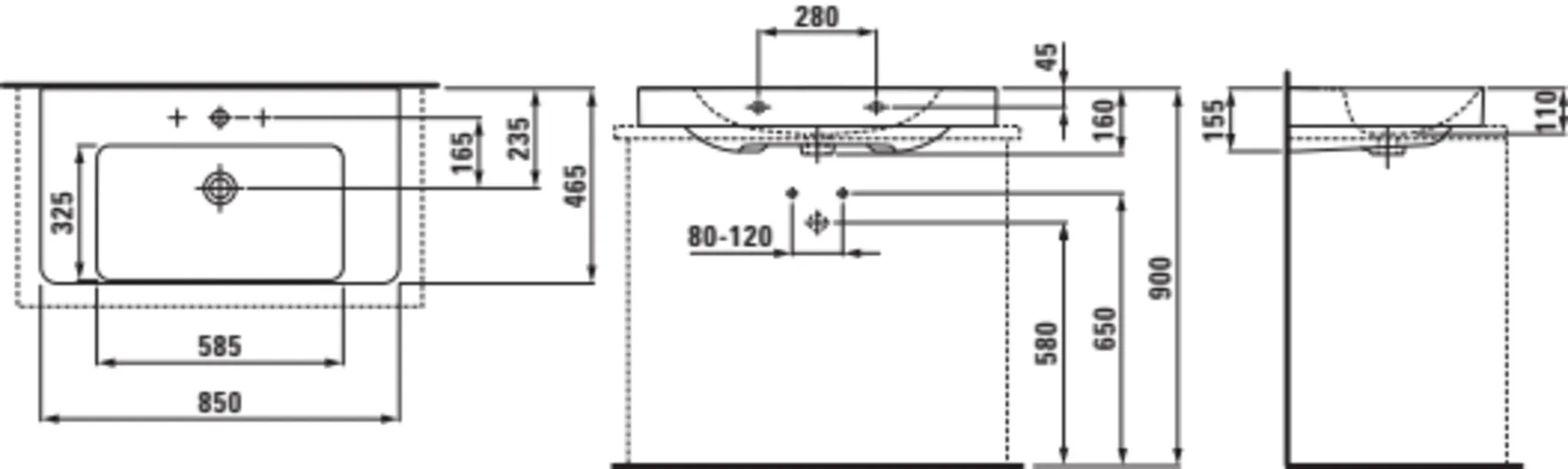 Pro X Aufsatz-WT 81686.7 1HL mÜL 850x465, weiß Pro X Aufsatz-WT 81686.7 1HL mÜL 850x465, weiß