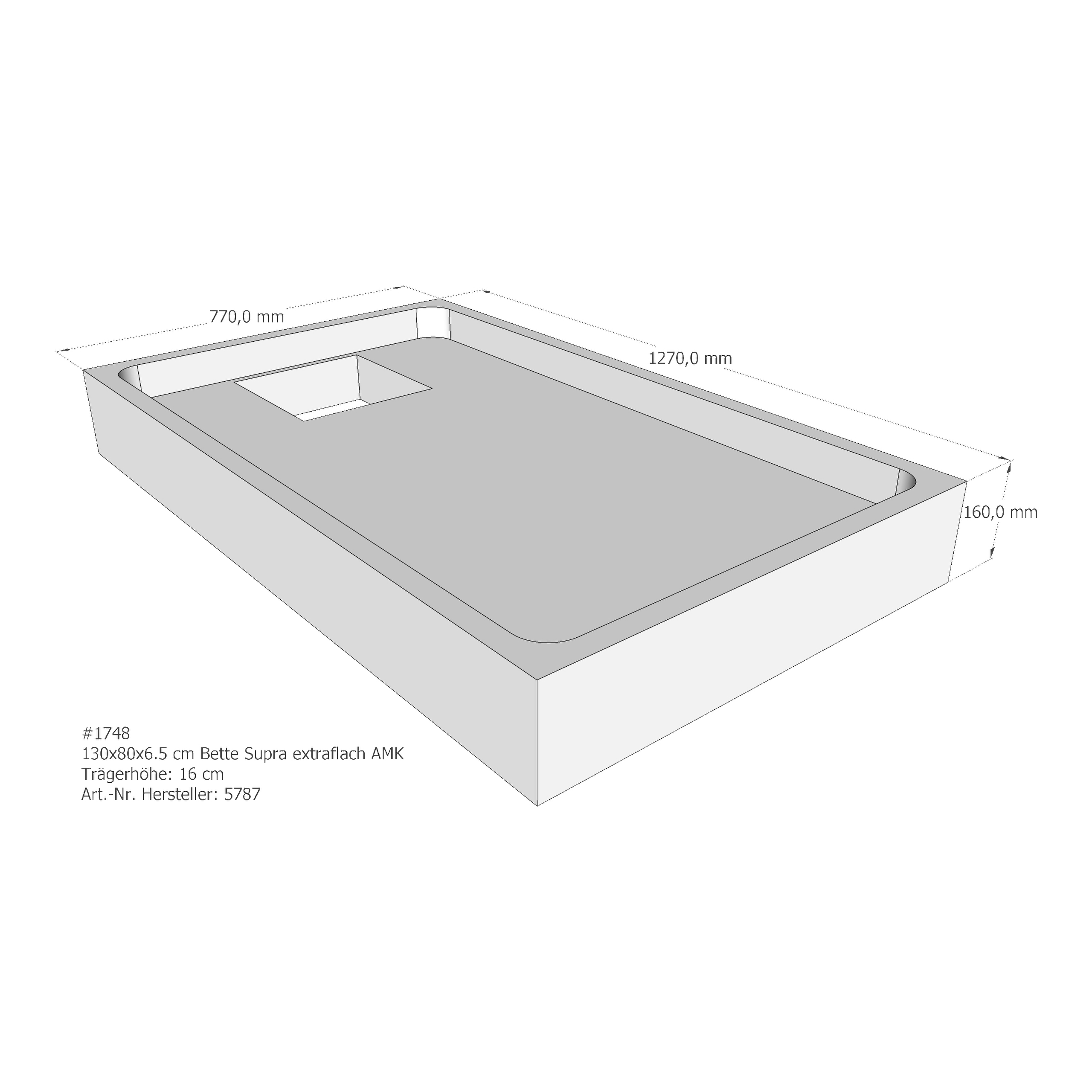 Duschwannenträger für Bette Supra (extraflach) 130 × 80 × 6,5 cm Duschwannenträger für Bette Supra (extraflach) 130 × 80 × 6,5 cm