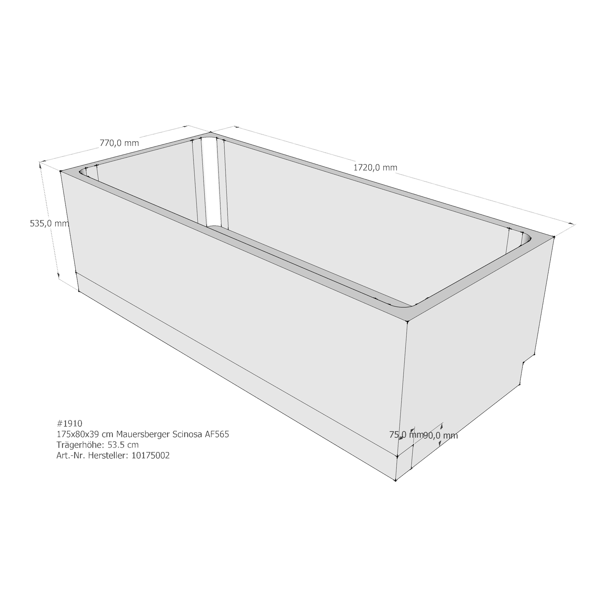 Badewannenträger für Mauersberger Scinosa 175 × 80 × 39 cm Badewannenträger für Mauersberger Scinosa 175 × 80 × 39 cm
