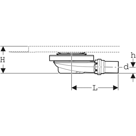 Duschwannenablauf für Setaplano Duschfläche, Sperrwasserhöhe 30 mm: d=40mm Duschwannenablauf für Setaplano Duschfläche, Sperrwasserhöhe 30 mm: d=40mm
