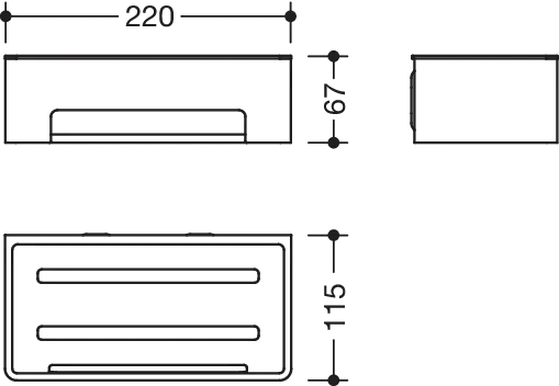 Duschkorb des Systems 900, Halter aus Edelstahl, PVD, Einsatz aus Kunststoff, schwarz, B: 220 mm, H: 67 mm, T: 115 mm, in Farbe CK (messing glänzend) Duschkorb des Systems 900, Halter aus Edelstahl, PVD, Einsatz aus Kunststoff, schwarz, B: 220 mm, H: 67 mm, T: 115 mm, in Farbe CK (messing glänzend)
