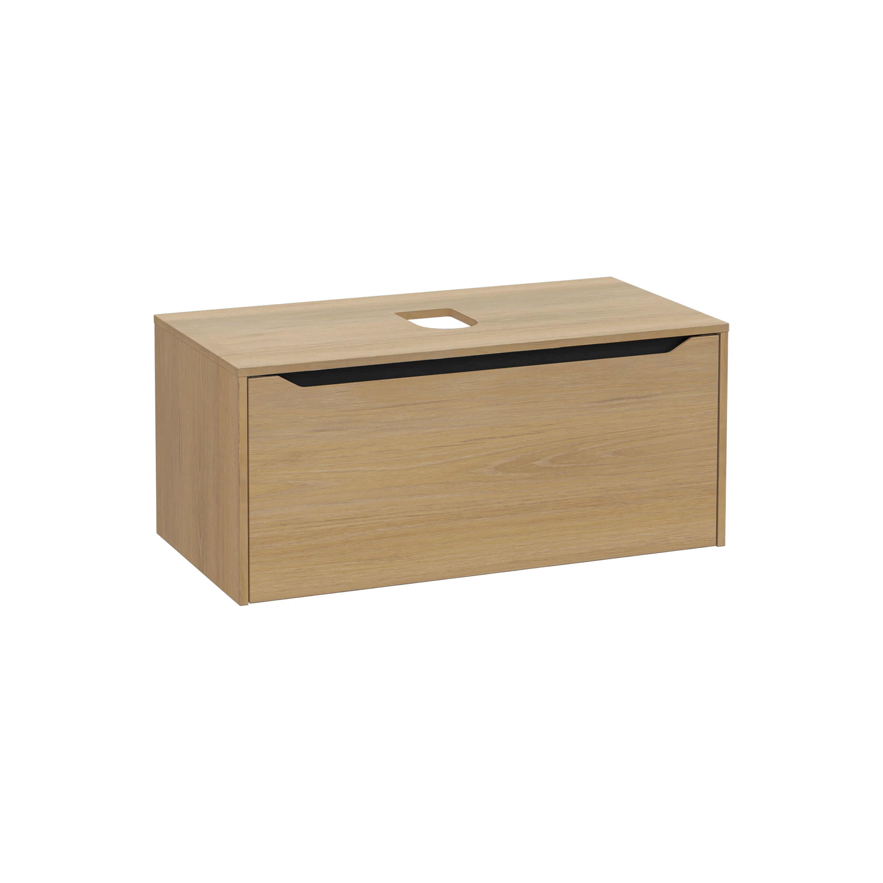 New Integra Square Waschtischunterschrank (Aufsatzwaschtisch) mit 1 Vollauszug 100 x 52 x 43 cm (BxTxH) Eiche Gold New Integra Square Waschtischunterschrank (Aufsatzwaschtisch) mit 1 Vollauszug 100 x 52 x 43 cm (BxTxH) Eiche Gold