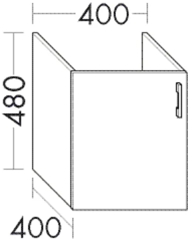 Burgbad Waschtischunterschrank Sys30, 1 Tür, 400x400x480 mm, PG1