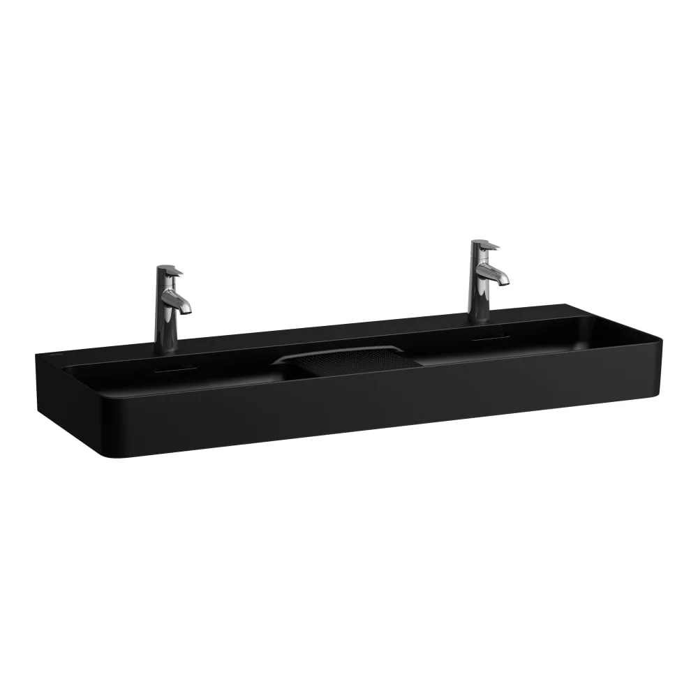 Laufen Doppelwaschtisch VAL unterbaufähig 1200 x 420 mm in schwarz matt Laufen Doppelwaschtisch VAL unterbaufähig 1200 x 420 mm in schwarz matt