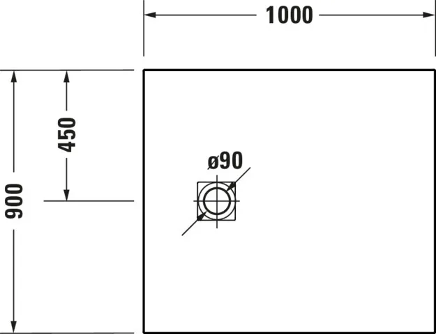 Duravit rechteck Duschwanne „Sustano“ 100 × 90 cm in Weiß Matt