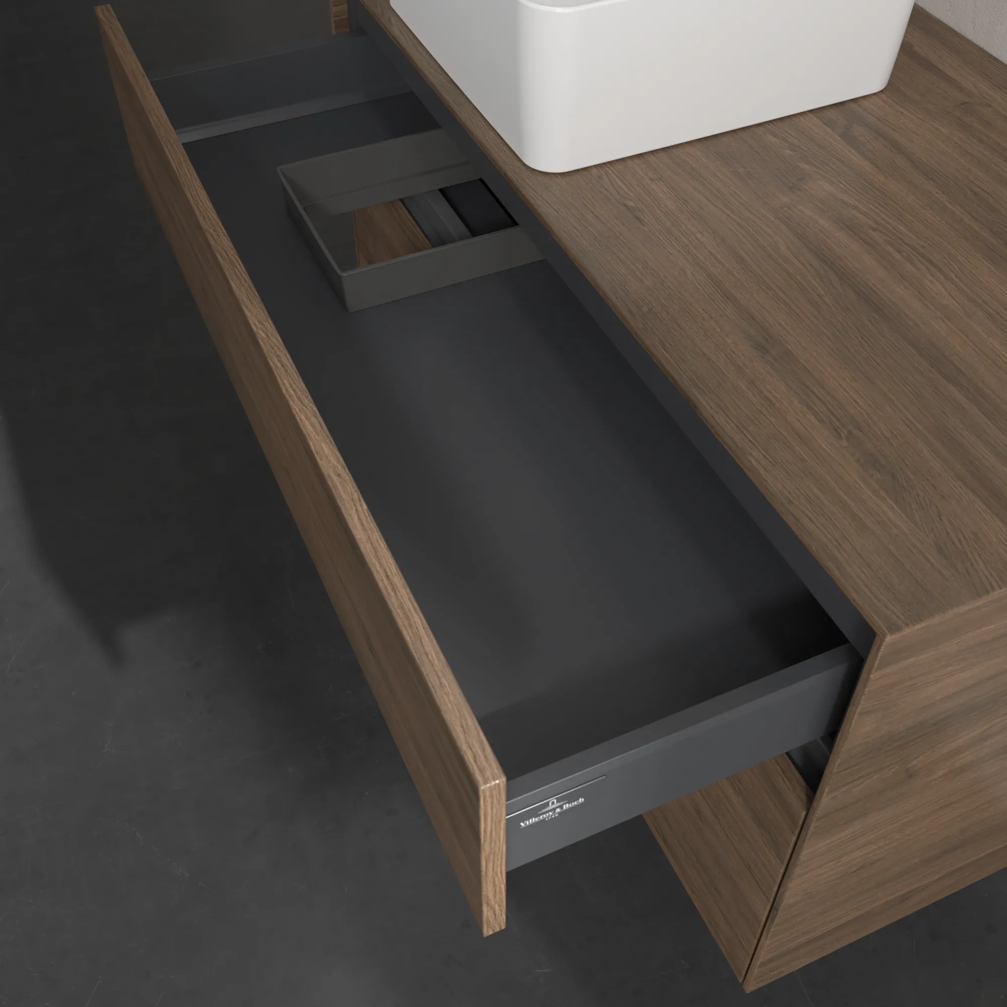 Villeroy & Boch Waschbeckenunterschrank Collaro C039B0 Arizona Oak, 1000x548x500 mm, mit Beleuchtung und SoftClosing, Eckig