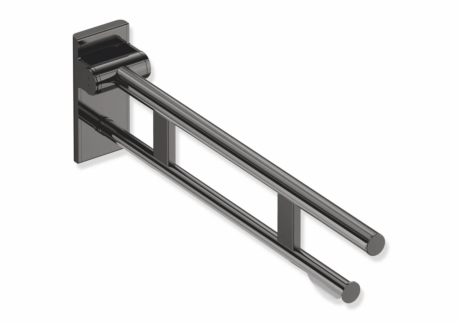 Stützklappgriff Duo, Design A des Systems 900, Edelstahl, PVD, Ausladung 700 mm, mit WC-Papierhalter, in Farbe CK (messing glänzend) Stützklappgriff Duo, Design A des Systems 900, Edelstahl, PVD, Ausladung 700 mm, mit WC-Papierhalter, in Farbe CK (messing glänzend)