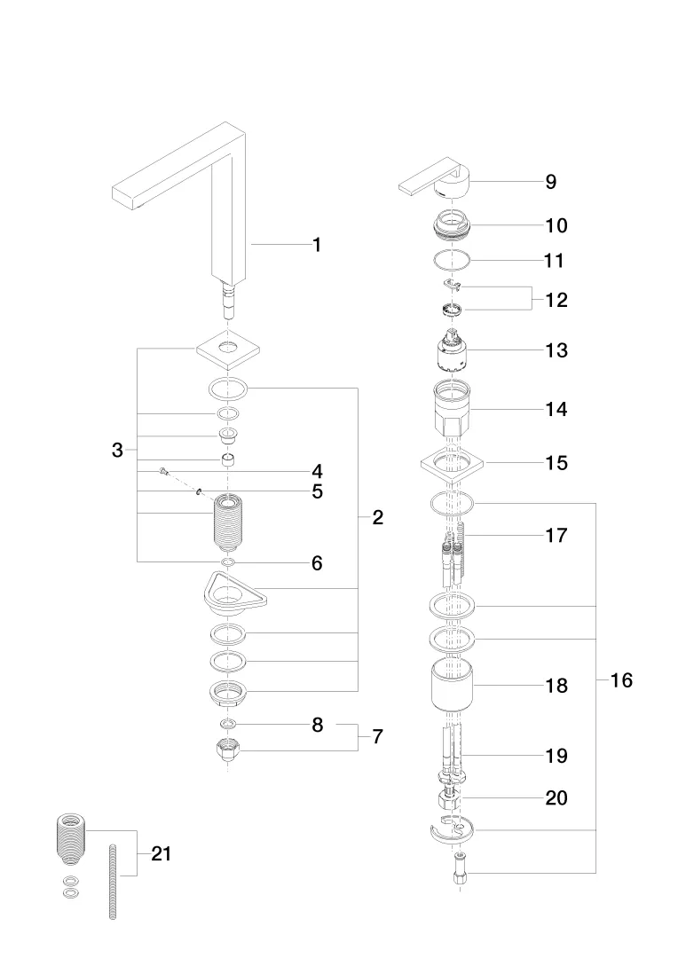 Dornbracht LOT BAR TAP Zweilochbatterie mit Einzelrosetten - Bronze gebürstet PVD, Ausladung 165 mm, Armaturenhöhe 230 mm