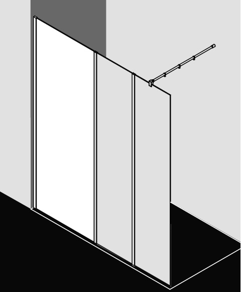 Kermi Duschabtrennung Walk-In „WALK-IN XB“ in Glas Klar, Profile Silber Mattglanz, BV: 780 - 800 mm WE: 785 - 805 mm H: 2000 mm