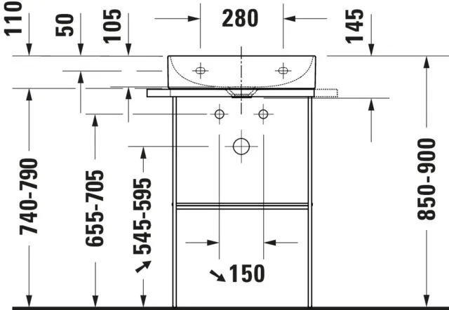 Duravit DuraSquare Waschtisch compact, weiß Hochglanz, 1x 500 mm, mit Hahnlochbank, wandhängend Duravit DuraSquare Waschtisch compact, weiß Hochglanz, 1x 500 mm, mit Hahnlochbank, wandhängend