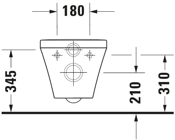 Wand-Tiefspül-WC „DuraStyle“ 37 × 35,5 × 54 cm, Befestigung verdeckt, Abgang waagerecht, ohne Spülrand