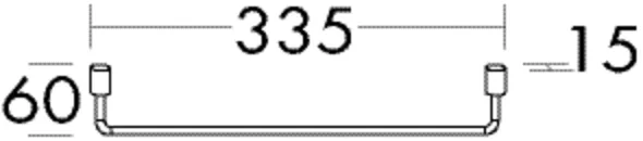 Handtuchhalter, Handtuchhalter, Metall;zur Befestigung an Konsolenplatte/Waschtischunterschrank, Tiefe: 335 mm, Breite: 15 mm, Höhe: 60 mm Handtuchhalter, Handtuchhalter, Metall;zur Befestigung an Konsolenplatte/Waschtischunterschrank, Tiefe: 335 mm, Breite: 15 mm, Höhe: 60 mm