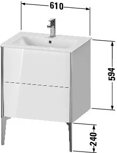 Duravit Waschtischunterschrank bodenstehend „XViu“ 61 × 59,4 × 48 cm in Eiche Schwarz