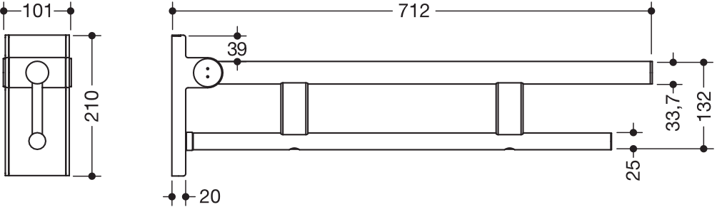 HEWI Stützklappgriff „System 900“