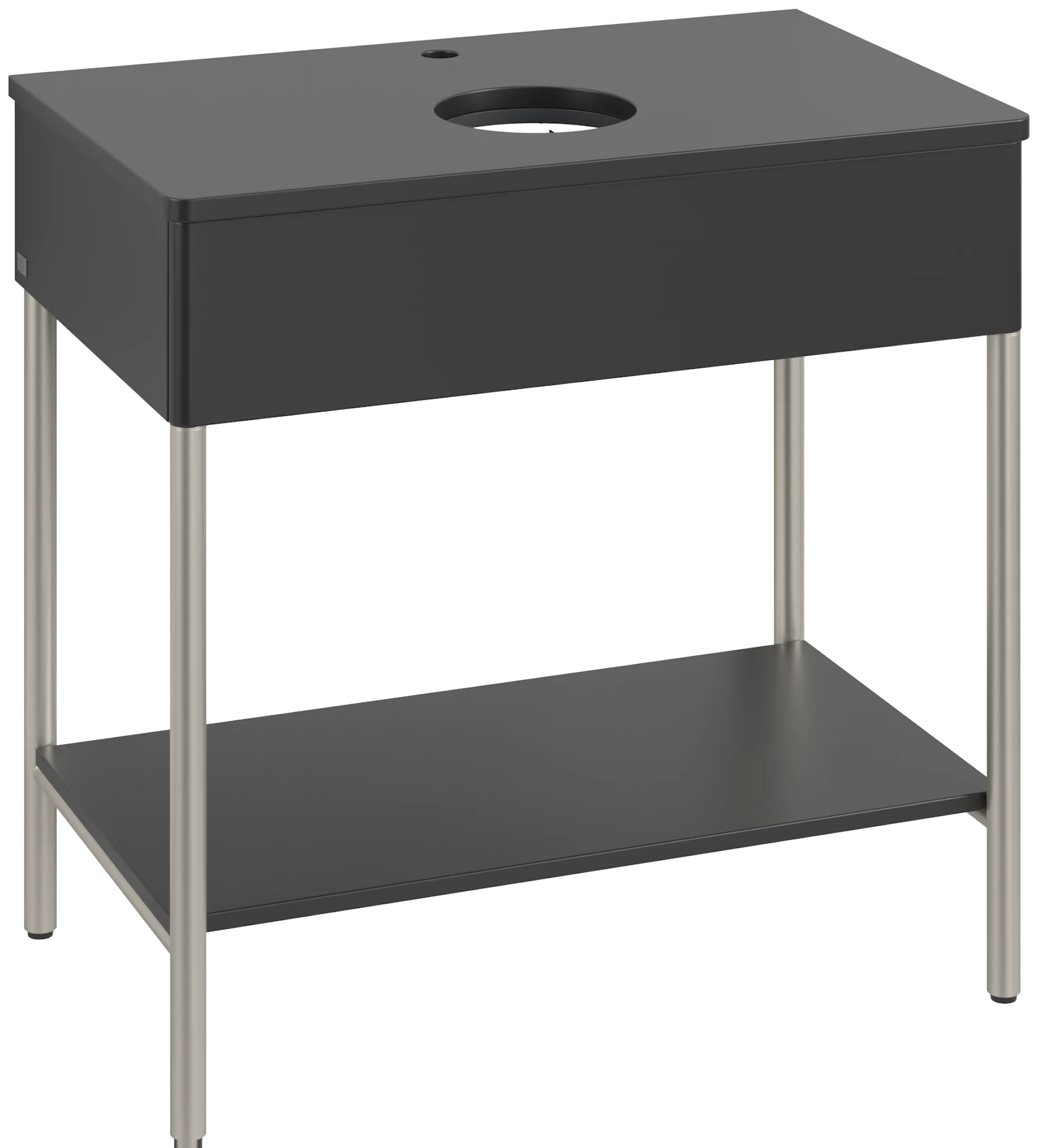 Villeroy & Boch Waschbeckenunterschrank Artis K63050, 800x782x500 mm, Black Matt Lacquer, mit Metallgestell und Push-to-open Funktion