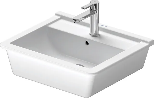 Einbauwaschtisch „Starck 3“, mit Überlauf, Hahnlochposition mittig Größe: 56 × 46,5 cm / Hahnlochbohrung: mit 1×1 Hahnlochbohrung / Hahnlochposition: mittig / Oberflächenveredelung: ohne Oberflächenveredelung / Überlauf: mit Überlauf Einbauwaschtisch „Starck 3“, mit Überlauf, Hahnlochposition mittig Größe: 56 × 46,5 cm / Hahnlochbohrung: mit 1×1 Hahnlochbohrung / Hahnlochposition: mittig / Oberflächenveredelung: ohne Oberflächenveredelung / Überlauf: mit Überlauf
