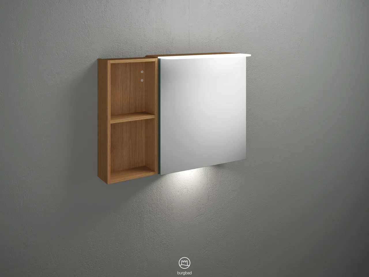 Badu Spiegelschrank SFUC090 von burgbad – 310 mm tief, 900 mm breit, 665 mm hoch Badu Spiegelschrank SFUC090 von burgbad – 310 mm tief, 900 mm breit, 665 mm hoch