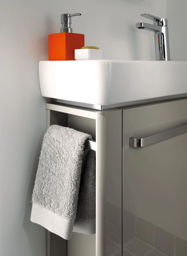 Wandwaschtisch mit Ablagefläche „Renova Compact“, rechteckig, mit Überlauf, Hahnlochposition rechts, Ablagefläche links 50 × 25 cm Wandwaschtisch mit Ablagefläche „Renova Compact“, rechteckig, mit Überlauf, Hahnlochposition rechts, Ablagefläche links 50 × 25 cm