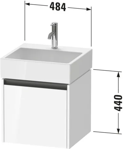 Duravit Waschtischunterschrank wandhängend „Ketho.2“ 48,4 × 44 × 46 cm in Betongrau Matt