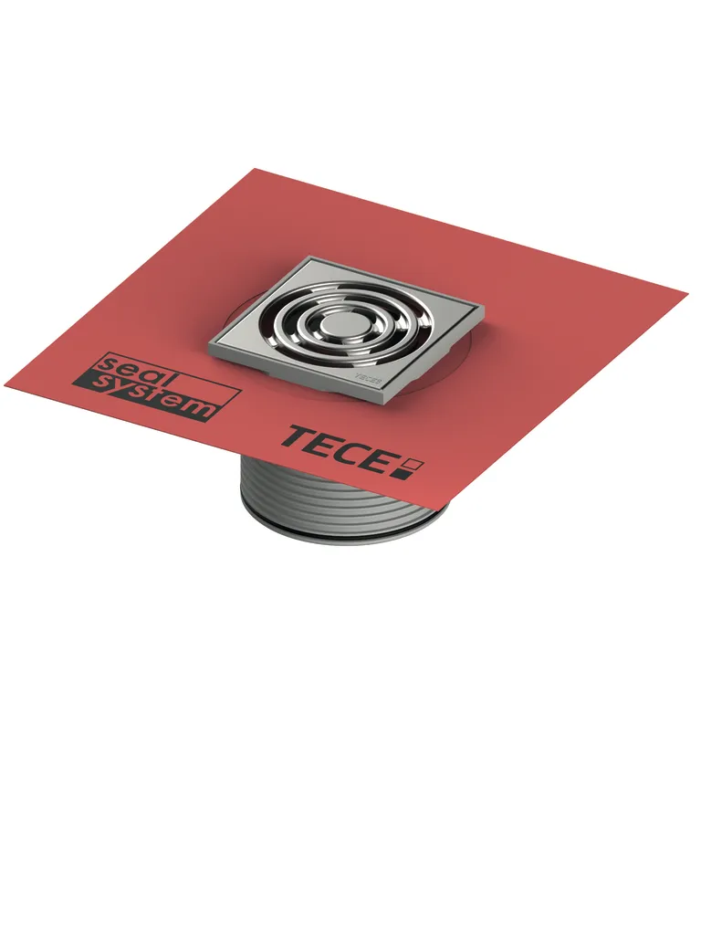 TECEdrainpoint S Rostrahmen Kunststoff, 100 mm, inklusive Designrost, mit werkseitig angebrachter Seal System Dichtmanschette