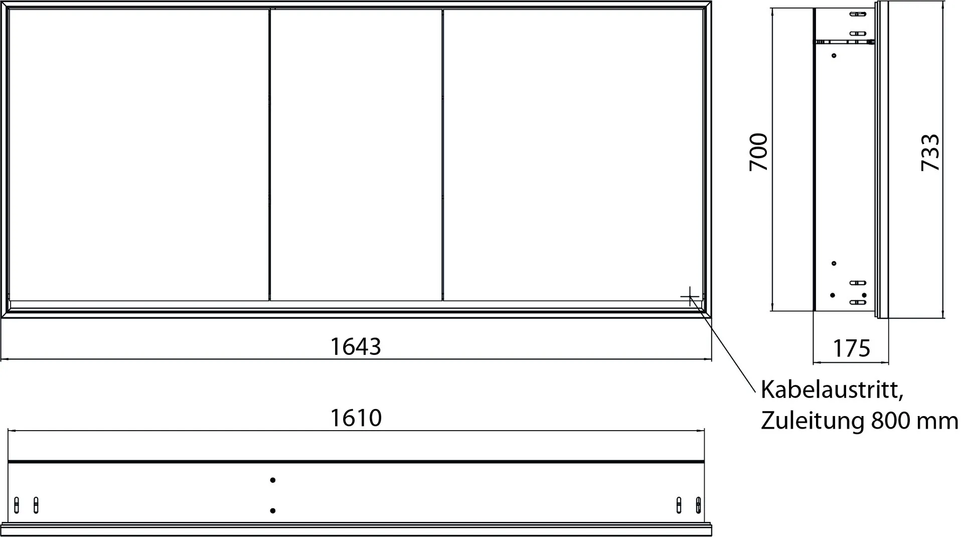 emco Spiegelschrank „loft“ 164,3 × 73,3 × 17,5 cm