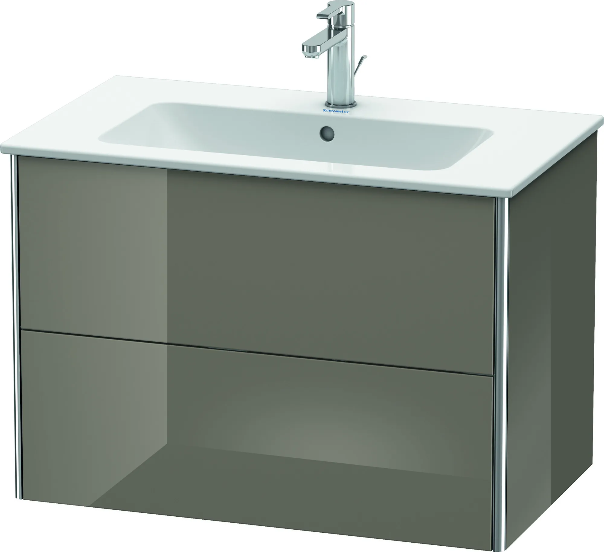 Duravit Waschtischunterschrank wandhängend „XSquare“ 81 × 56 × 47,8 cm Flannel Grey Hochglanz