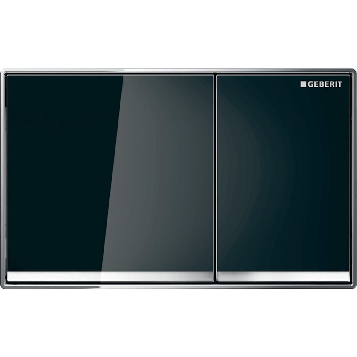 Omega60 Betätigungsplatte für 2-Mengen-Spülung, flächenbündig: schwarz, verspiegelt, hochglanz-verchromt Omega60 Betätigungsplatte für 2-Mengen-Spülung, flächenbündig: schwarz, verspiegelt, hochglanz-verchromt