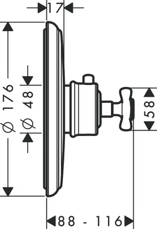 Thermostat Unterputz Axor Montreux High Flow Fertigset chrom Thermostat Unterputz Axor Montreux High Flow Fertigset chrom