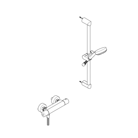 LOGO Shower-Duo 1S Wandstange L=600mm chrom